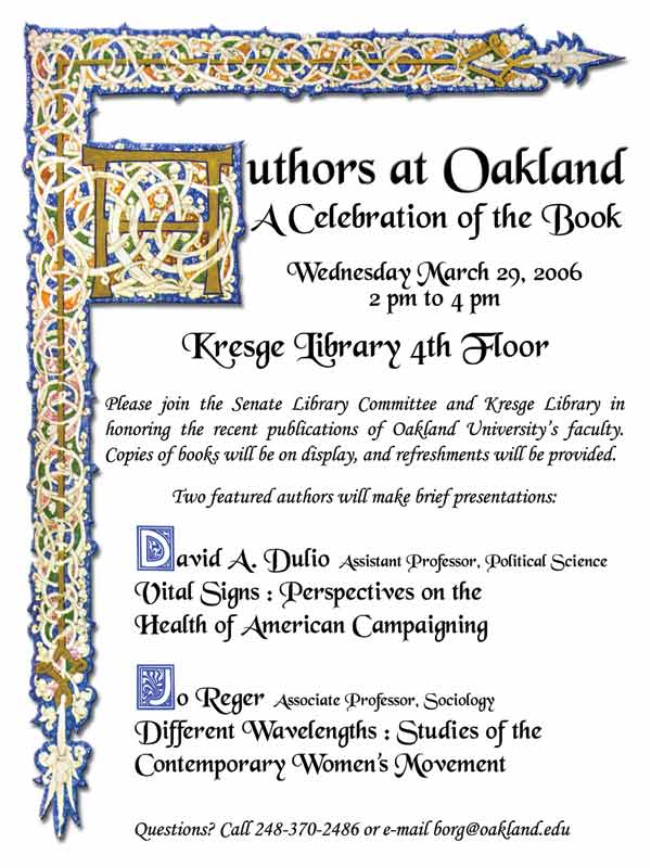 Authors at Oakland. Text based information is avaiable via the previous link.